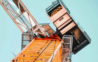Construction Crane Cabin and Structure Close-Up